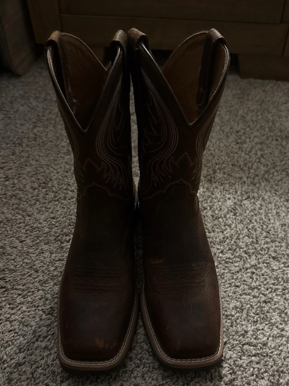 Ariat Tan Leather Shoe Interior with Branded Stamp